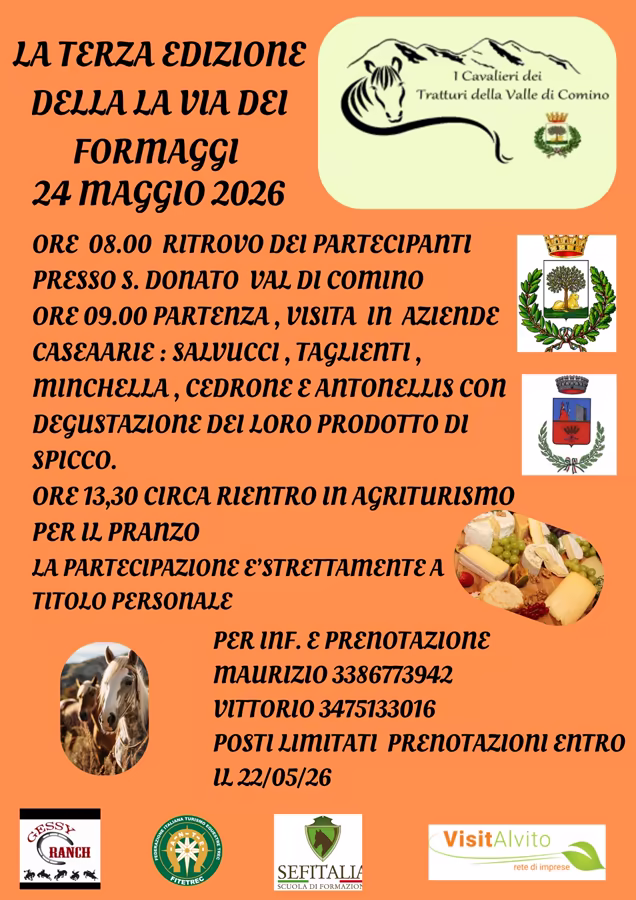 locandina la via dei formaggi in valle di comino